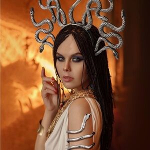 Medusa Costume with Headpiece, Dress, and other Accessories